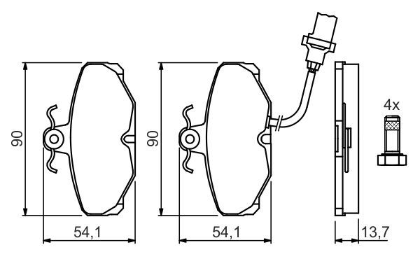 BOSCH Bremsbelagsatz, Scheibenbremse (0 986 469 820)