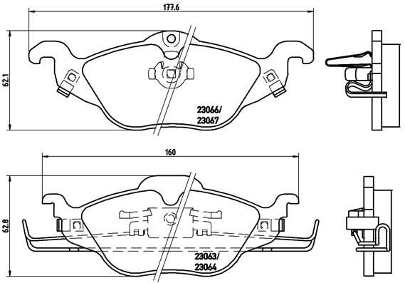 BREMBO Bremsbelagsatz, Scheibenbremse (P 59 030)