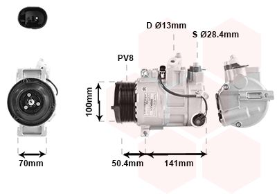 VAN WEZEL Kompressor, Klimaanlage (3000K431)