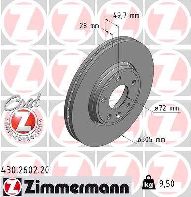 ZIMMERMANN Bremsscheibe (430.2602.20)