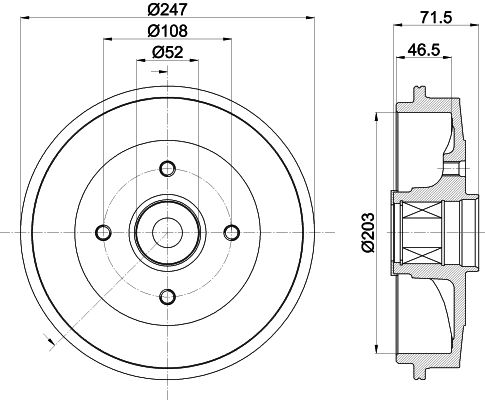 HELLA Bremstrommel (8DT 355 302-791)