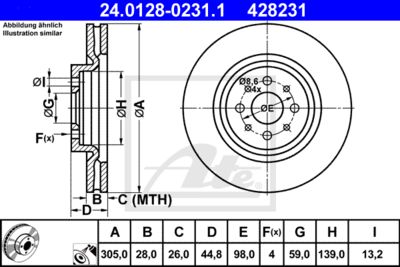 ATE Bremsscheibe (24.0128-0231.1)