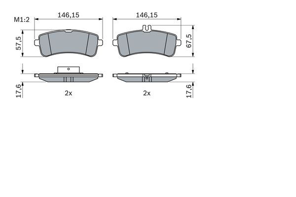 BOSCH Bremsbelagsatz, Scheibenbremse (0 986 494 763)