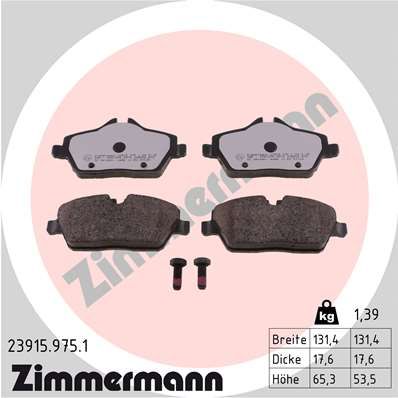 ZIMMERMANN Bremsbelagsatz, Scheibenbremse (23915.975.1)