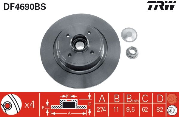 TRW Bremsscheibe (DF4690BS)