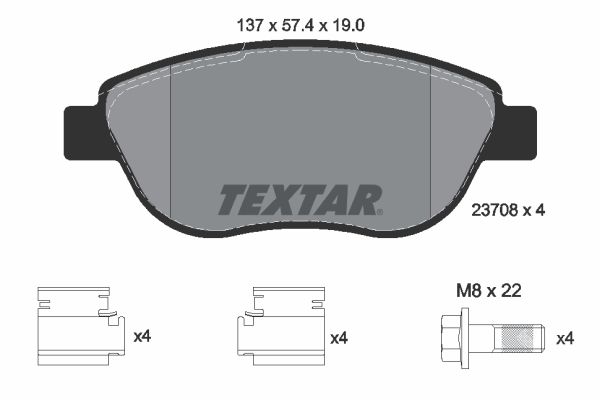 TEXTAR Bremsbelagsatz, Scheibenbremse (2370803)