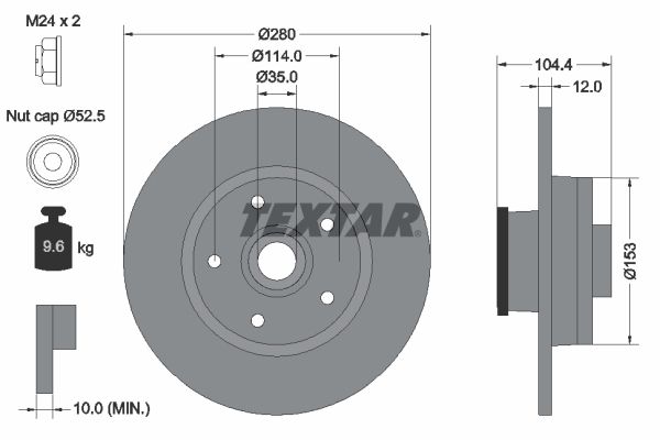 TEXTAR Bremsscheibe (92268903)