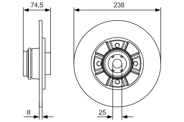 BOSCH Bremsscheibe (0 986 479 A48)