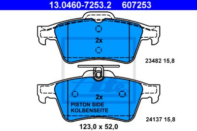 ATE Bremsbelagsatz, Scheibenbremse (13.0460-7253.2)