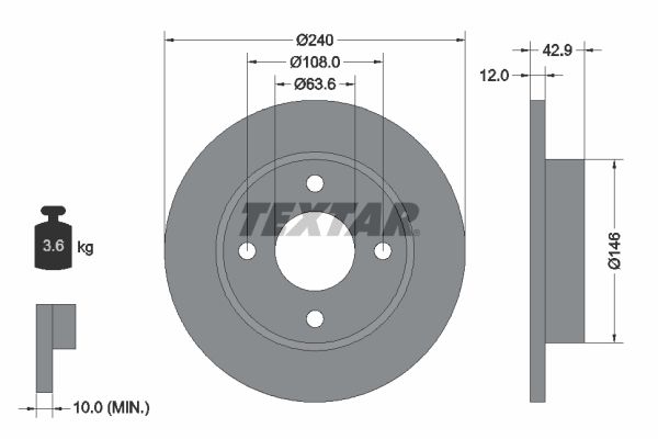 TEXTAR Bremsscheibe (92075303)