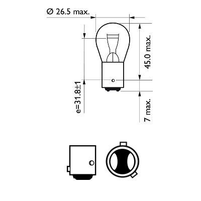 PHILIPS Glühlampe, Brems-/Schlusslicht (12594B2)