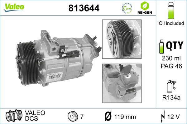 VALEO Kompressor, Klimaanlage (813644)