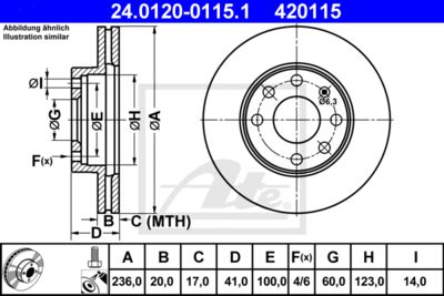 ATE Bremsscheibe (24.0120-0115.1)