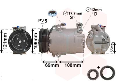 VAN WEZEL Kompressor, Klimaanlage (3700K317)