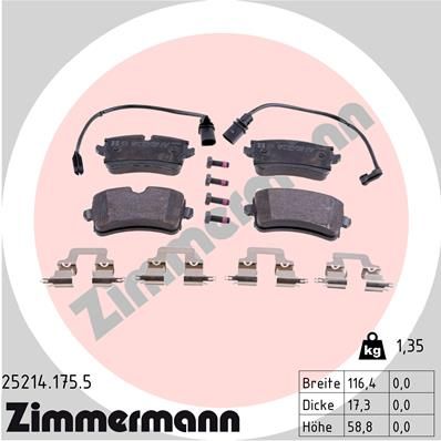 ZIMMERMANN Bremsbelagsatz, Scheibenbremse (25214.175.5)