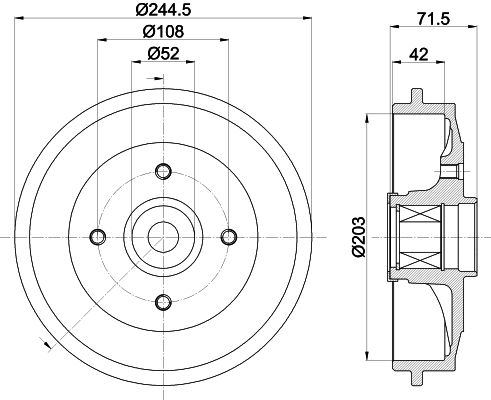 HELLA Bremstrommel (8DT 355 302-741)