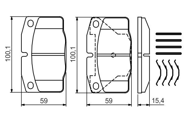 BOSCH Bremsbelagsatz, Scheibenbremse (0 986 469 390)