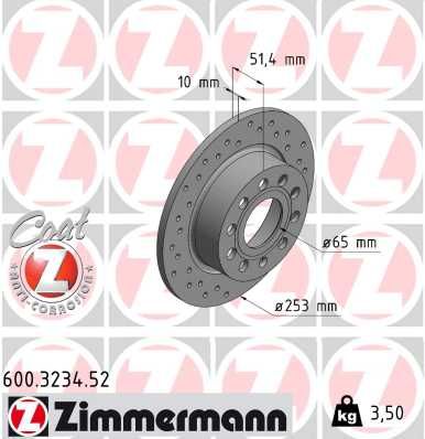 ZIMMERMANN Bremsscheibe (600.3234.52)