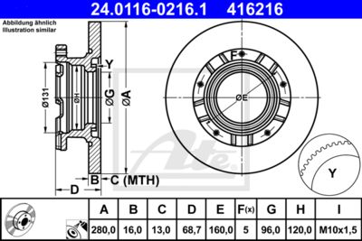 ATE Bremsscheibe (24.0116-0216.1)