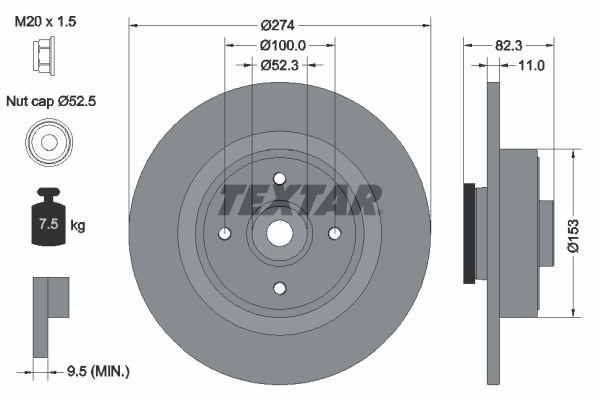 TEXTAR Bremsscheibe (92141403)