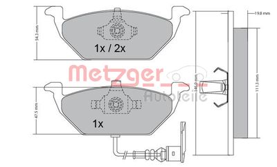 METZGER Bremsbelagsatz, Scheibenbremse (1170002)