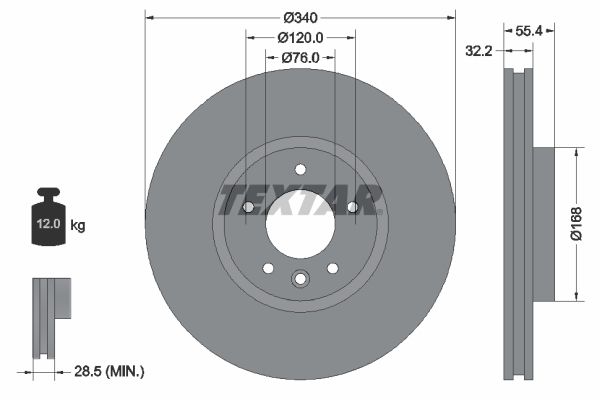 TEXTAR Bremsscheibe (92230305)