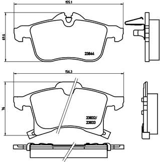 BREMBO Bremsbelagsatz, Scheibenbremse (P 59 045X)