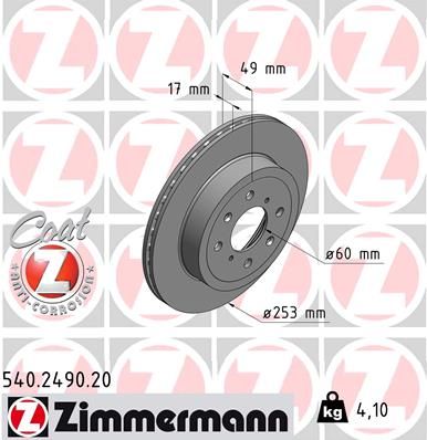 ZIMMERMANN Bremsscheibe (540.2490.20)