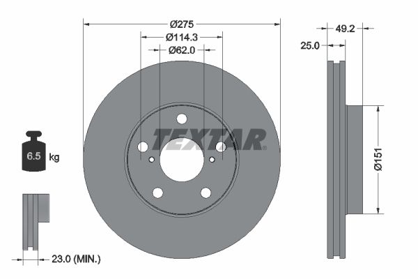 TEXTAR Bremsscheibe (92139703)