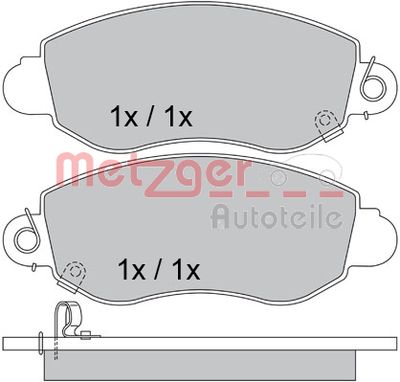 METZGER Bremsbelagsatz, Scheibenbremse (1170365)