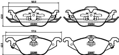 HELLA Bremsbelagsatz, Scheibenbremse (8DB 355 008-571)