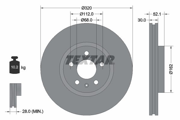 TEXTAR Bremsscheibe (92229303)