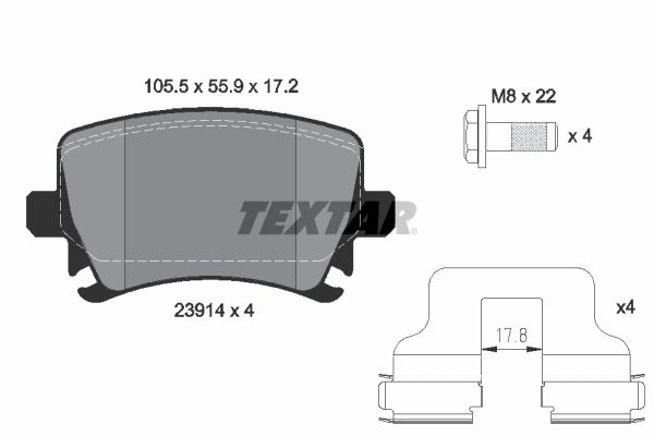 TEXTAR Bremsbelagsatz, Scheibenbremse (2391401)