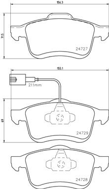 BREMBO Bremsbelagsatz, Scheibenbremse (P 23 130)