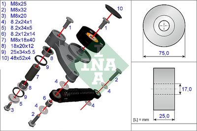 INA Reparatursatz, Spannarm-Keilrippenriemen (533 0118 10)