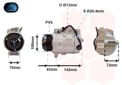 VAN WEZEL Kompressor, Klimaanlage (3000K351)