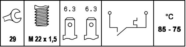 HELLA Temperaturschalter, Kühlerlüfter (6ZT 007 800-041)