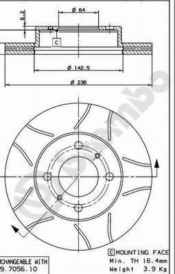 BREMBO Bremsscheibe (09.7056.75)