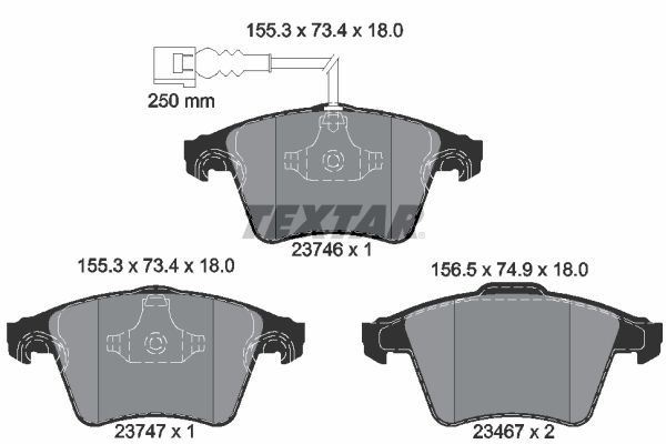 TEXTAR Bremsbelagsatz, Scheibenbremse (2374601)