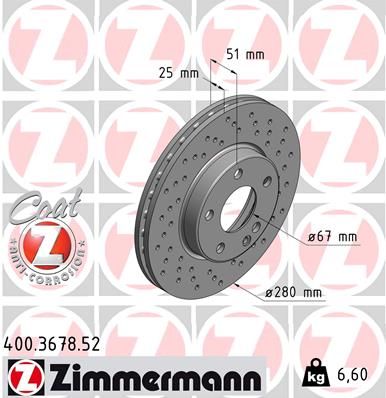 ZIMMERMANN Bremsscheibe (400.3678.52)