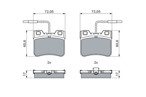 BOSCH Bremsbelagsatz, Scheibenbremse (0 986 461 130)