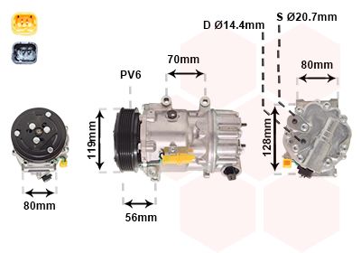 VAN WEZEL Kompressor, Klimaanlage (0900K256)