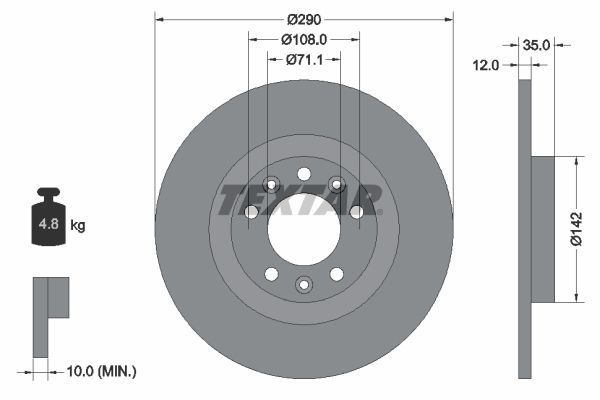 TEXTAR Bremsscheibe (92267303)