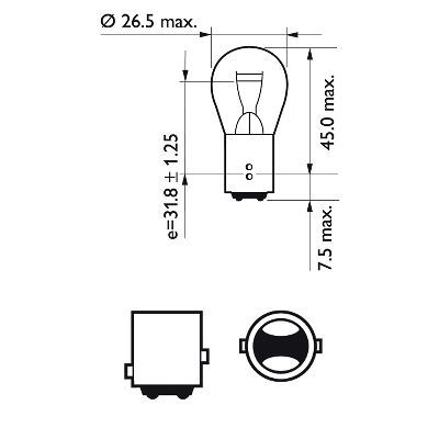 PHILIPS Glühlampe, Blinkleuchte (12499LLECOCP)