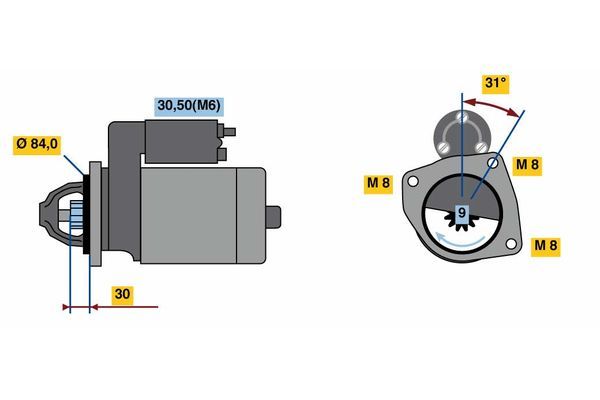 BOSCH Starter (0 001 109 365)