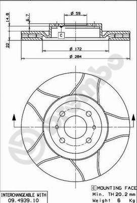 BREMBO Bremsscheibe (09.4939.75)