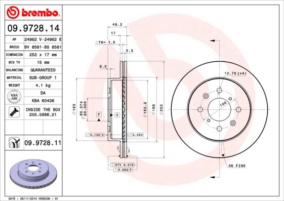 BREMBO Bremsscheibe (09.9728.11)