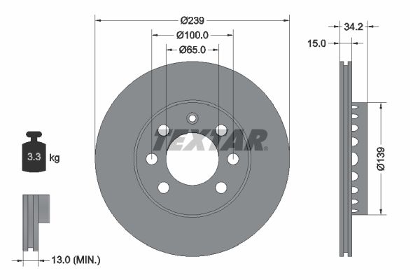 TEXTAR Bremsscheibe (92106403)