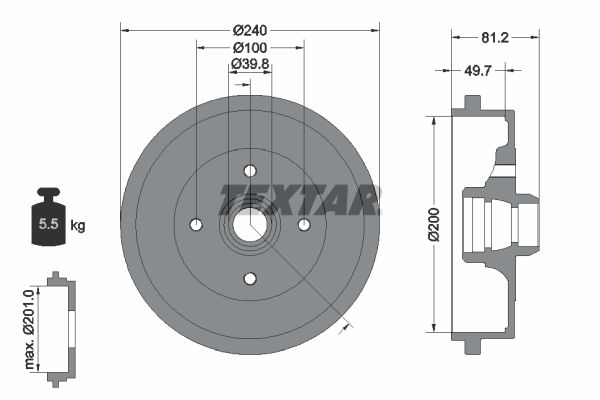 TEXTAR Bremstrommel (94006700)