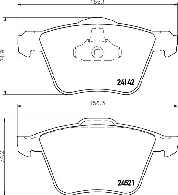 HELLA Bremsbelagsatz, Scheibenbremse (8DB 355 013-001)